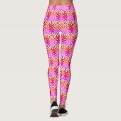 Modern Abstract Roze Rainbow Gradient Rays Pattern Leggings (Achterkant)