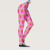 Modern Abstract Roze Rainbow Gradient Rays Pattern Leggings (Rechts)