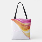 Modern Abstract-Roze Sinaasappel Geel-Gepersonalis Tote Bag (Achterkant)
