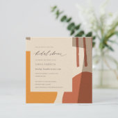 MODERN ABSTRACT RUST GEEL VRIJGEZELLENFEEST KAART (Staand voorkant)