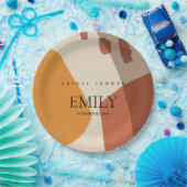 MODERN ABSTRACT RUST GEEL VRIJGEZELLENFEEST PAPIEREN BORDJE (Feest)