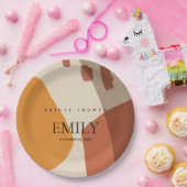 MODERN ABSTRACT RUST GEEL VRIJGEZELLENFEEST PAPIEREN BORDJE (Feest)