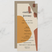 MODERN ABSTRACT RUST WEDDING CEREMONY PROGRAMMA (Voorkant / Achterkant)