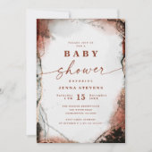 Modern Abstract rustiek Oranje Baby shower Kaart (Voorkant)