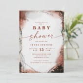 Modern Abstract rustiek Oranje Baby shower Kaart (Staand voorkant)