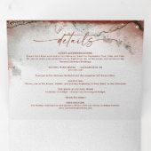 Modern Abstract rustiek Sinaasappel & grijs Fall W Drieluik Uitnodiging (Binnenzijde eerst)