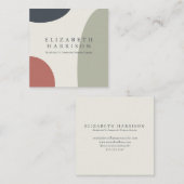 Modern Abstract Sage Green Blue Terracotta Vierkante Visitekaartje (Voorkant / Achterkant)