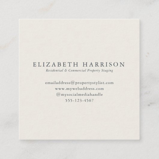 Modern Abstract Sage Green Blue Terracotta Vierkante Visitekaartje (Achterkant)