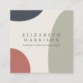 Modern Abstract Sage Green Blue Terracotta Vierkante Visitekaartje (Voorkant)