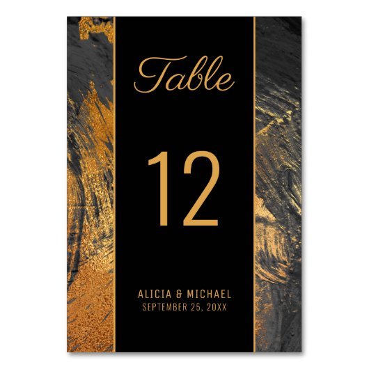 Modern abstract schildergoudschrift, donkerbruilof kaart (Achterkant)