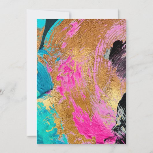 Modern abstract schildergoudschrift, donkerbruilof kaart (Achterkant)