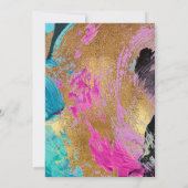 Modern abstract schildergoudschrift, donkerbruilof kaart (Achterkant)