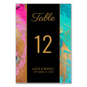 Modern abstract schildergoudschrift, donkerbruilof kaart (Voorkant)