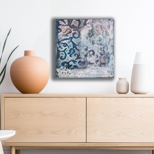 Modern Abstract schilderij Azure Elegy Canvas Afdruk