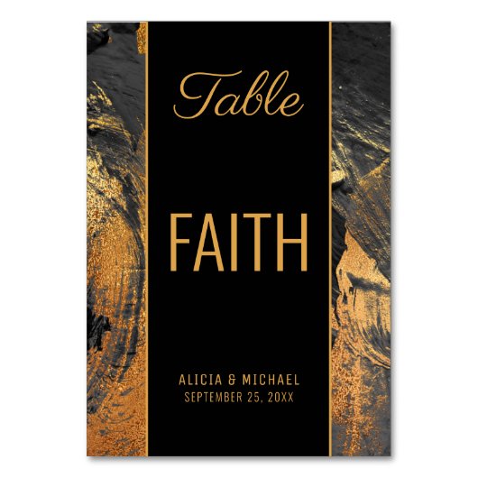 Modern abstract schilderij gouden script TEKST bru Kaart (Voorkant)