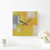 modern abstract schilderij grijs geel wit vierkante klok (Huis)