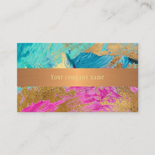 Modern abstract schilderij koperen gouden bedrijfs visitekaartje (Voorkant)