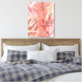 Modern Abstract schilderij Koraal Roze Varen Blade Canvas Afdruk (Insitu (Slaapkamer))