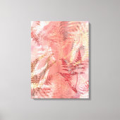 Modern Abstract schilderij Koraal Roze Varen Blade Canvas Afdruk (Voorkant)