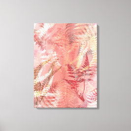 Modern Abstract schilderij Koraal Roze Varen Blade Canvas Afdruk