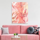 Modern Abstract schilderij Koraal Roze Varen Blade Canvas Afdruk (Insitu (Woonkamer))
