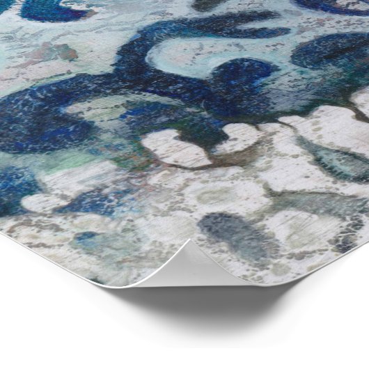 Modern Abstract schilderij Print Azure Elegy (Hoek)