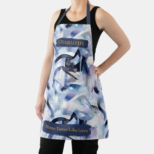 Modern Abstract Schort met aangepaste naam (Insitu)