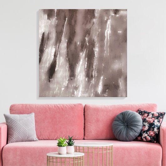 Modern Abstract Sepia en Wit Canvas Afdruk (Insitu (Woonkamer))