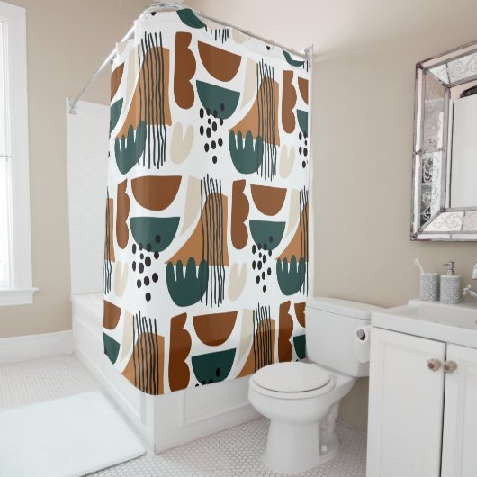 Modern Abstract Shower Curtain Douchegordijn (In situ)