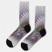 Modern Abstract Shy Fantasy Figure Fractal Art Sokken (Links)