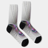 Modern Abstract Shy Fantasy Figure Fractal Art Sokken (Rechts)
