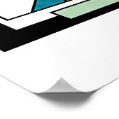 Modern Abstract Sinaasappel Blauwgroen D Poster (Hoek)