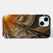 Modern Abstract Sinaasappel en gouden spiraal Case-Mate iPhone Case (Achterkant (horizontaal))
