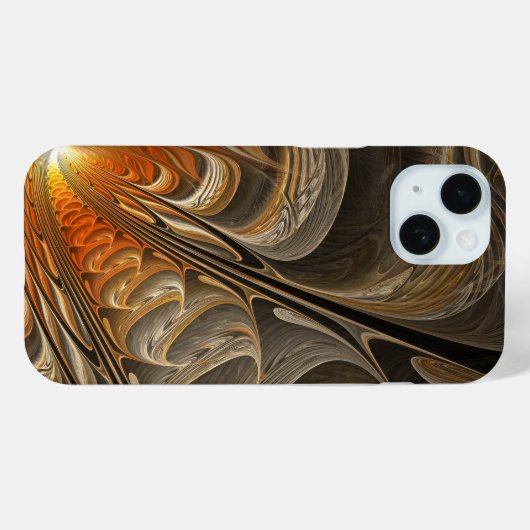 Modern Abstract Sinaasappel en gouden spiraal Case-Mate iPhone Case (Achterkant (horizontaal))