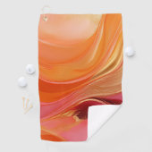 Modern Abstract Sinaasappel roze en goud Golfhanddoek (Insitu)