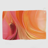 Modern Abstract Sinaasappel roze en goud Golfhanddoek (Horizontaal)