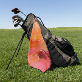 Modern Abstract Sinaasappel roze en goud Golfhanddoek (Groen)