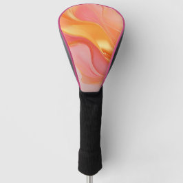 Modern Abstract Sinaasappel roze en goud Golfheadcover