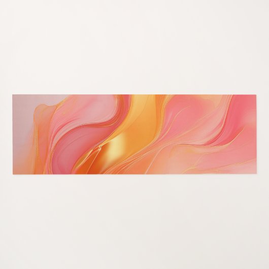 Modern Abstract Sinaasappel roze en goud- Yogamat (Achterkant (horizontaal))