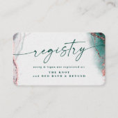 Modern Abstract smaragdgroen huwelijksregister Informatiekaartje (Voorkant)