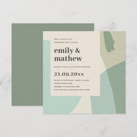 MODERN ABSTRACT SOFT AQUA BLUE ART VERLOVING KAART (Voorkant / Achterkant)