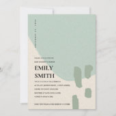MODERN ABSTRACT SOFT AQUA BLUE BABY SHOWER INVITE BEDANKKAART (Voorkant)