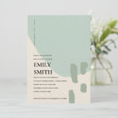 MODERN ABSTRACT SOFT AQUA BLUE BABY SHOWER INVITE BEDANKKAART (Staand voorkant)