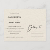 MODERN ABSTRACT SOFT AQUA BLUE KRAFT BABY SHOWER UITNODIGING BRIEFKAART (Achterkant)