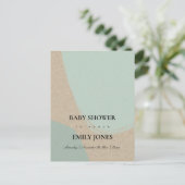 MODERN ABSTRACT SOFT AQUA BLUE KRAFT BABY SHOWER UITNODIGING BRIEFKAART (Staand voorkant)