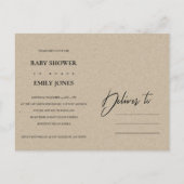 MODERN ABSTRACT SOFT BLUSH PINK KRAFT BABY SHOWER UITNODIGING BRIEFKAART (Achterkant)