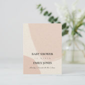 MODERN ABSTRACT SOFT BLUSH PINK KRAFT BABY SHOWER UITNODIGING BRIEFKAART (Staand voorkant)