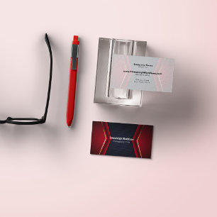 Modern Abstract Sportief Design   Marineblauw Rood Visitekaartje