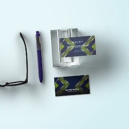 Modern Abstract Sporty Design | Blauw groen Visitekaartje