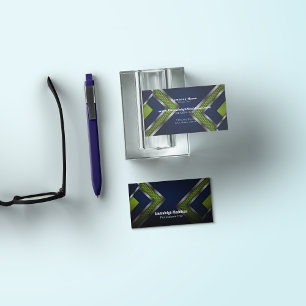 Modern Abstract Sporty Design   Blauw groen Visitekaartje